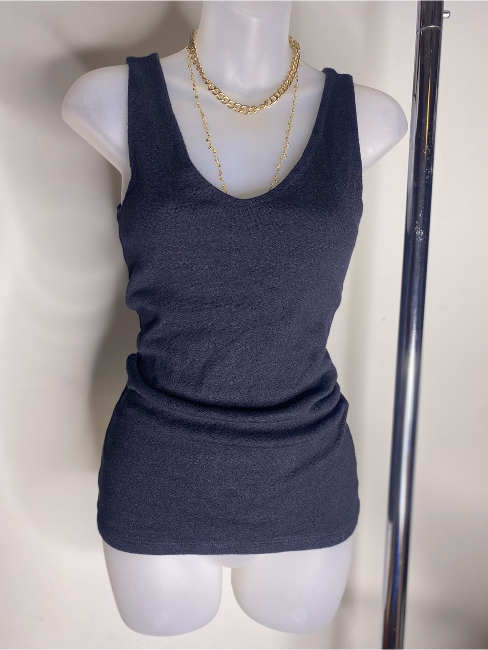 Michael Stars Black Ribbed Scoop sweaterTank